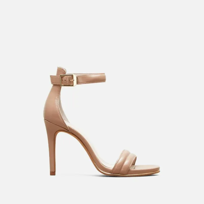 Kenneth Cole Brooke Strappy Leather Sandal Buff Women Heels