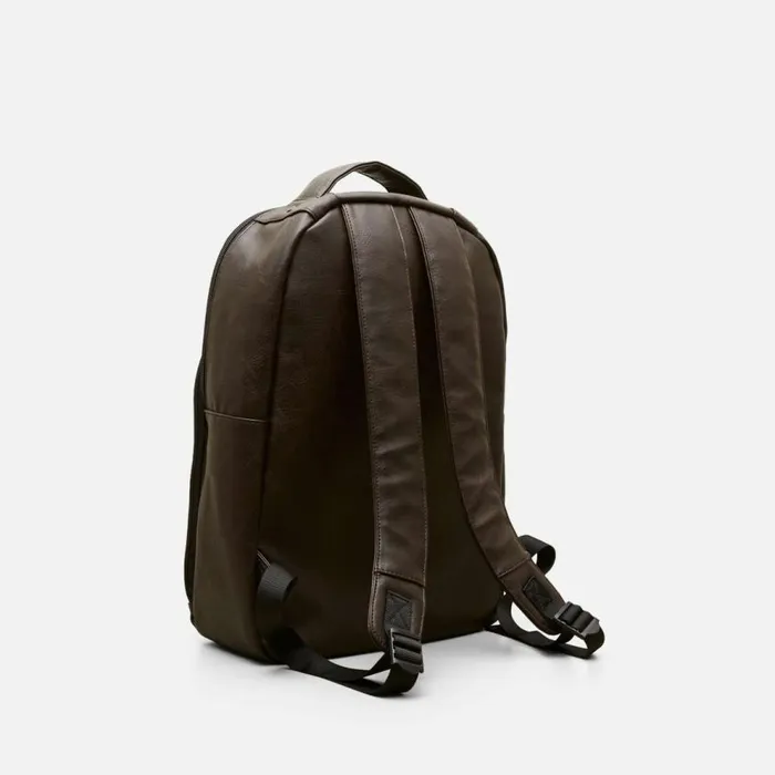 Kenneth Cole Distressed Echo Faux Leather Slim Single Compartment 156034 Laptop Backpack Brown Men Bags