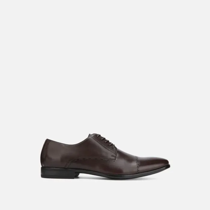 Kenneth Cole Eddy Lace Up Oxford With Brogue Cap Toe Brown Men Oxfords