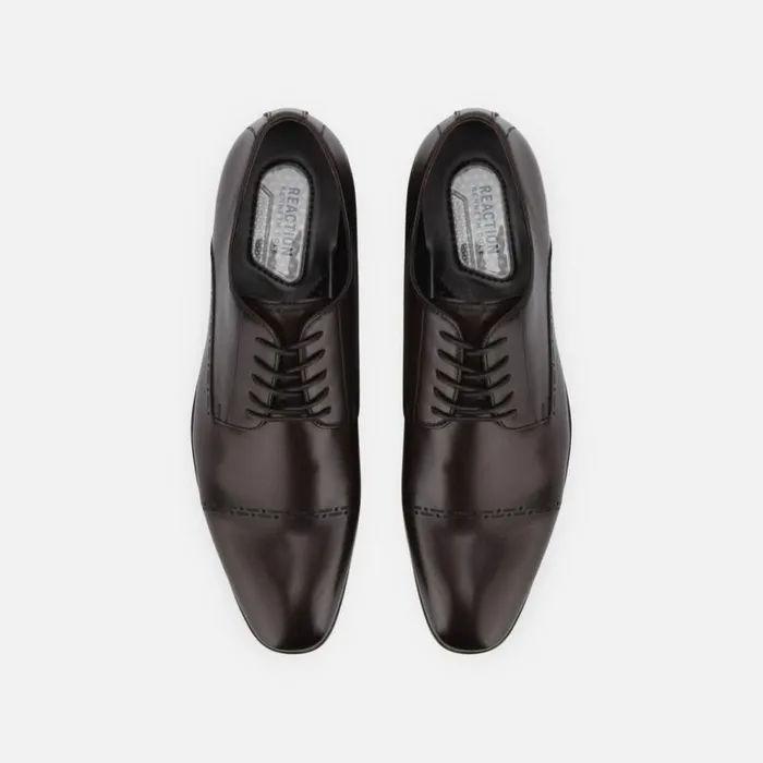 Kenneth Cole Eddy Lace Up Oxford With Brogue Cap Toe Brown Men Oxfords