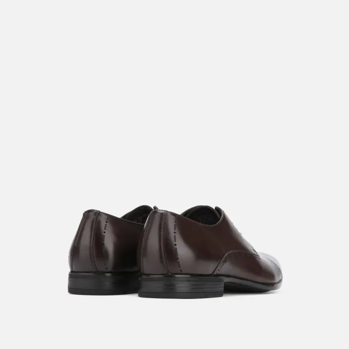 Kenneth Cole Eddy Lace Up Oxford With Brogue Cap Toe Brown Men Oxfords