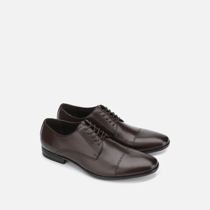 Kenneth Cole Eddy Lace Up Oxford With Brogue Cap Toe Brown Men Oxfords