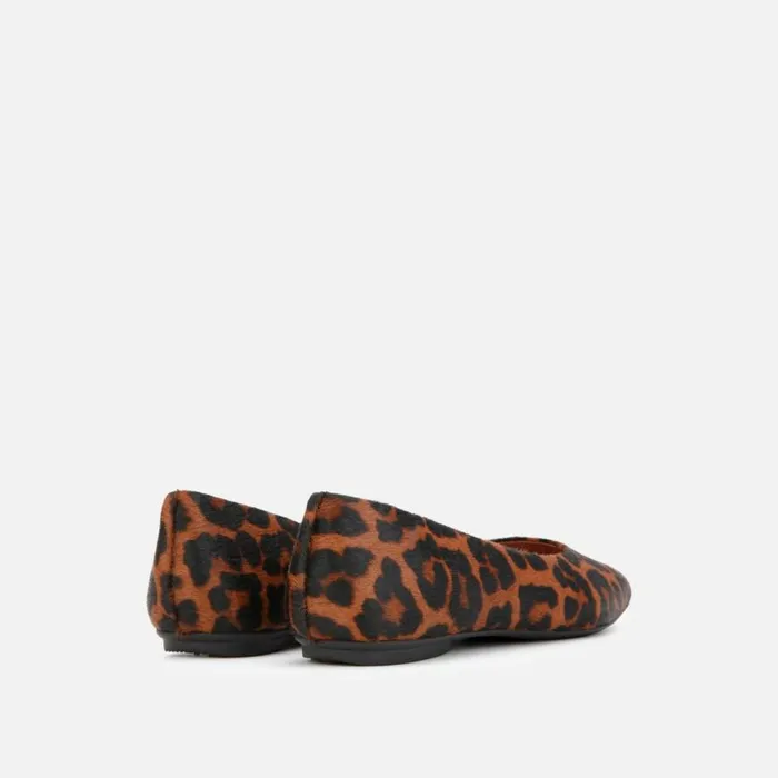 Kenneth Cole Eugene Leopard Travel Ballet Flat Brown Multi Women Flats