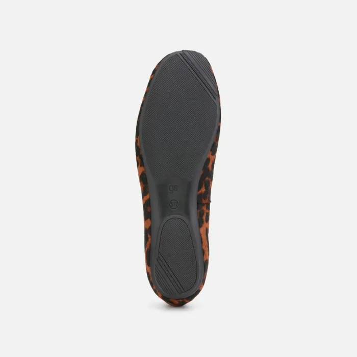 Kenneth Cole Eugene Leopard Travel Ballet Flat Brown Multi Women Flats