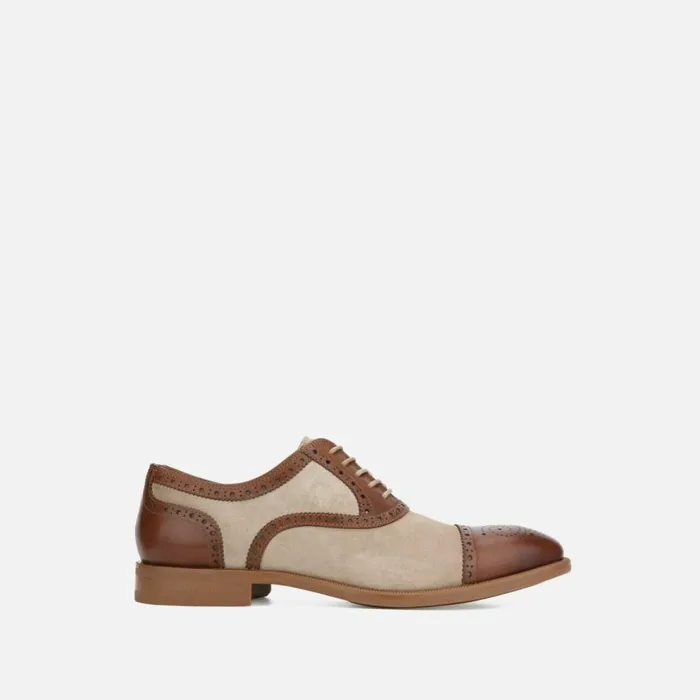Kenneth Cole Futurepod Medallion Toe Leather Oxford With Rebound System Ip Taupecognac Men Oxfords