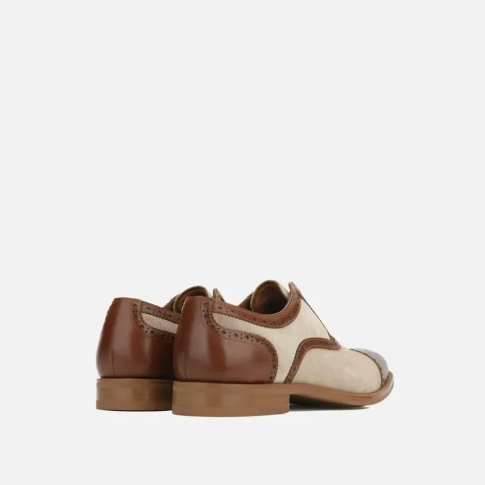 Kenneth Cole Futurepod Medallion Toe Leather Oxford With Rebound System Ip Taupecognac Men Oxfords