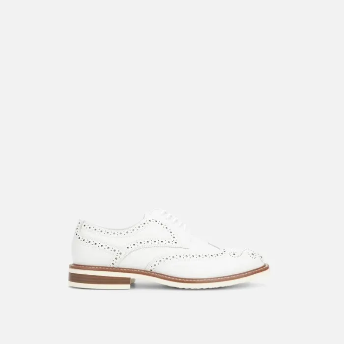 Kenneth Cole Kieran Medallion Wing Top Oxford Off White Men Oxfords