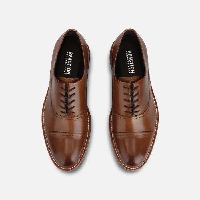 Kenneth Cole Klay Cap Toe Oxford With Flex Cognac Men Oxfords