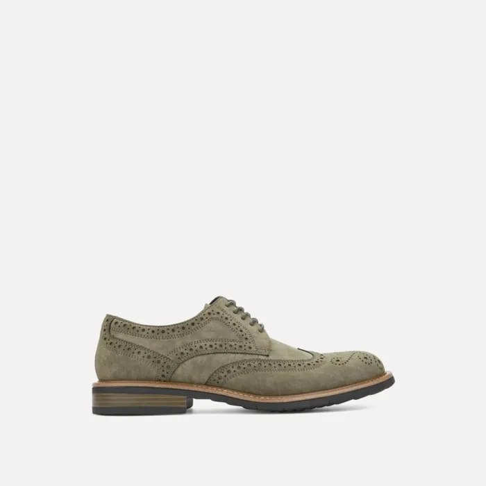Kenneth Cole Klay Suede Brogue Oxford With Flex Olive Men Oxfords