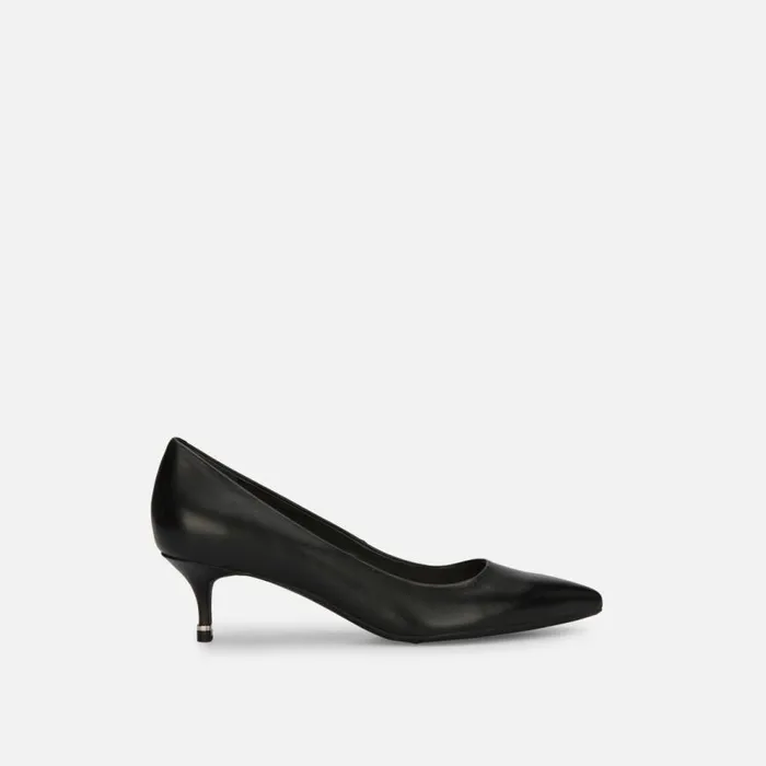Kenneth Cole Morgan Kitten Heel Leather Pump Black Women Heels