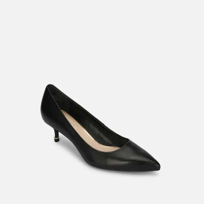 Kenneth Cole Morgan Kitten Heel Leather Pump Black Women Heels