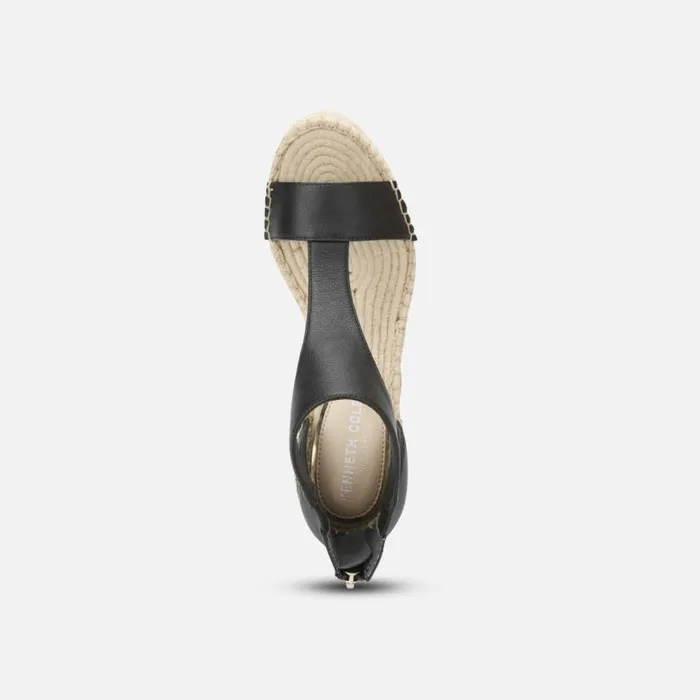 Kenneth Cole Olivia Leather TStrap Sandal Black Women Sandals