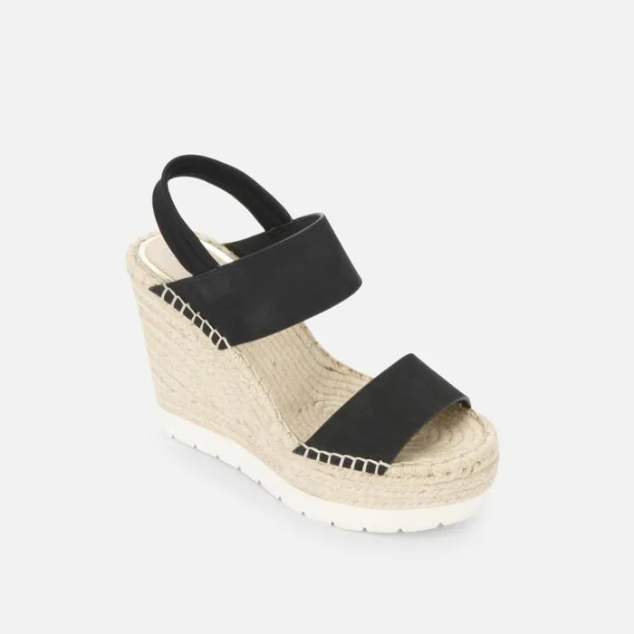 Kenneth Cole Olivia Simple Eva Slingback Espadrille Black Women Sandals