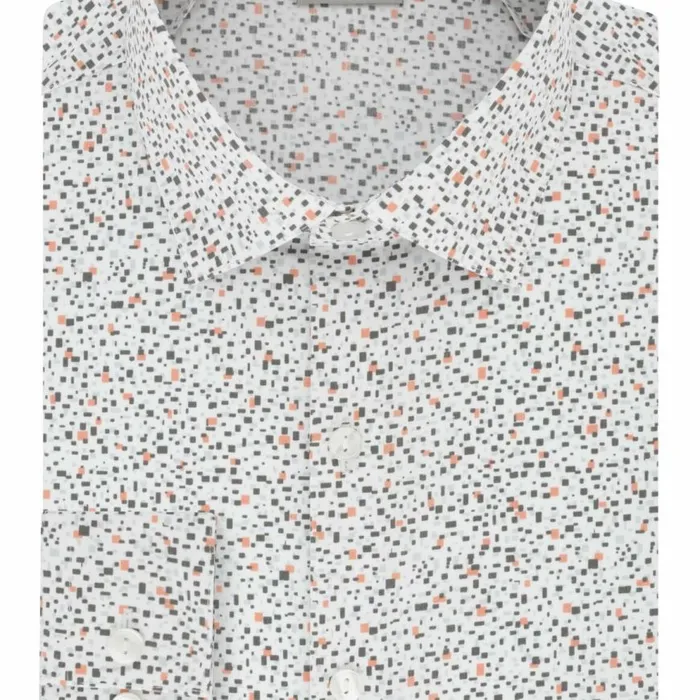 Kenneth Cole Orange And Black Print Ls Slim Fit Tek Fit Spread Collar Oyster Men Dress Shirts Kenneth Cole Orange And Black Print Ls Slim Fit Tek Fit Spread Collar Oyster Men Dress Shirts