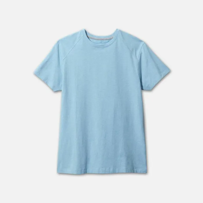 Kenneth Cole Organic Cotton Blend Melange Crew Neck Tee Turq Melange Men TShirts Polos Kenneth Cole Organic Cotton Blend Melange Crew Neck Tee Turq Melange Men TShirts Polos