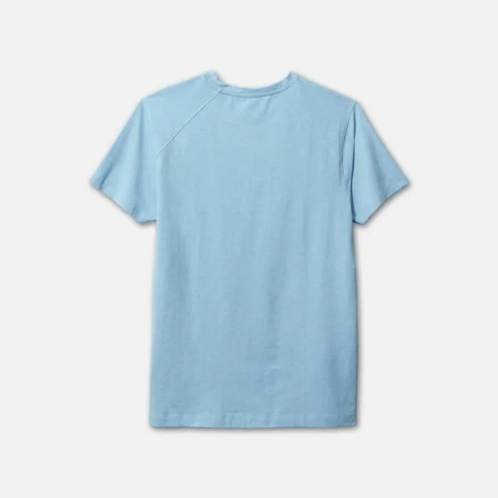 Kenneth Cole Organic Cotton Blend Melange Crew Neck Tee Turq Melange Men TShirts Polos