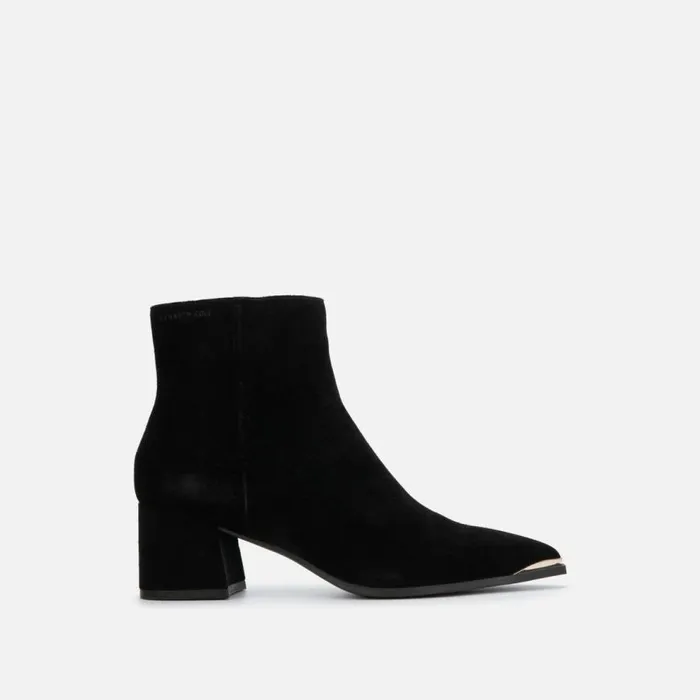 Kenneth Cole Roanne Suede Ankle Bootie Black Women Boots Booties
