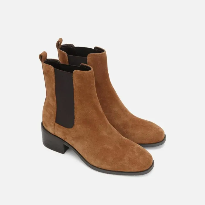 Kenneth Cole Salt Suede Chelsea Boot Pecan Women Boots Booties
