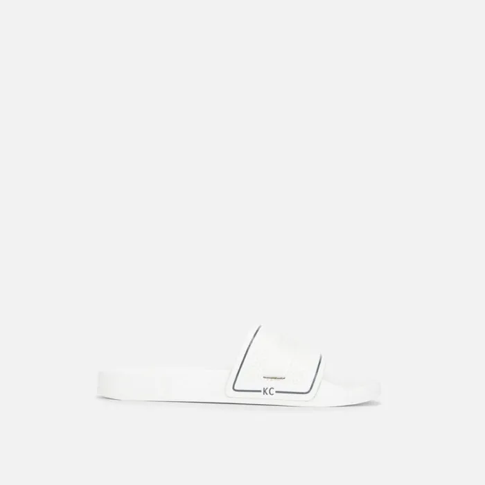 Kenneth Cole Screen Mixed Slide White Men Sandals