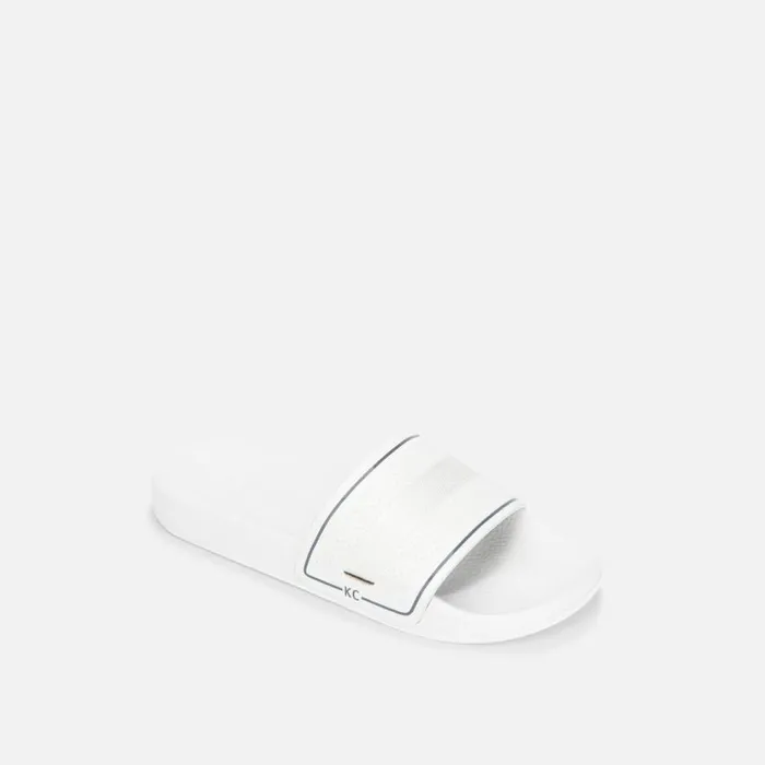 Kenneth Cole Screen Mixed Slide White Men Sandals