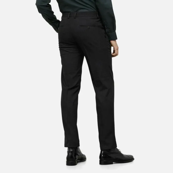 Kenneth Cole Straight Fit Dress Pant In Stretch Gabardine Black Men Bottoms
