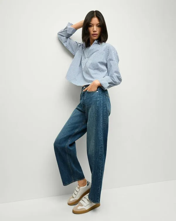 Khai Top Blueandwhite Stripe Women Veronica Beard Tops Khai Top Blueandwhite Stripe Women Veronica Beard Tops