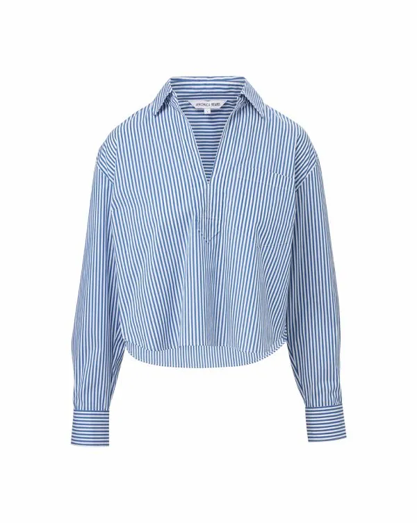 Khai Top Blueandwhite Stripe Women Veronica Beard Tops Khai Top Blueandwhite Stripe Women Veronica Beard Tops