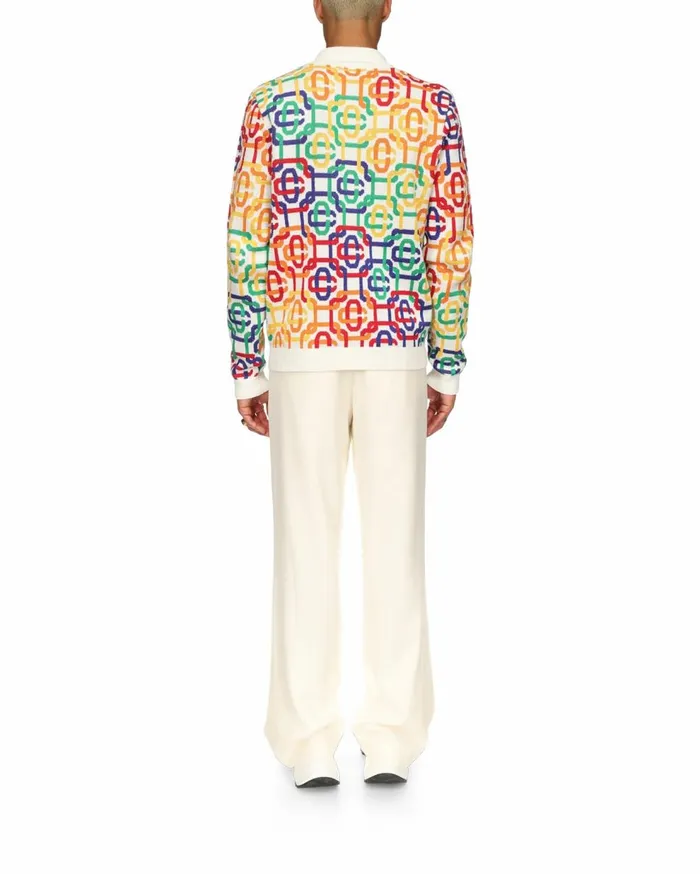 Knitwear Men Casablanca Paris Rainbow Monogram Zip Up Jumper Knitwear Men Casablanca Paris Rainbow Monogram Zip Up Jumper