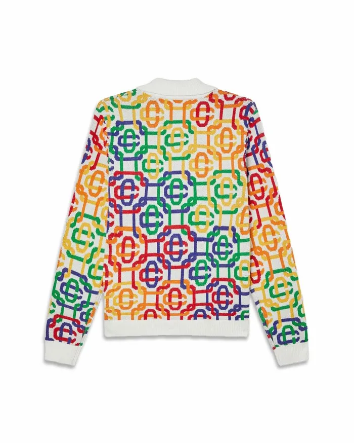 Knitwear Men Casablanca Paris Rainbow Monogram Zip Up Jumper Knitwear Men Casablanca Paris Rainbow Monogram Zip Up Jumper