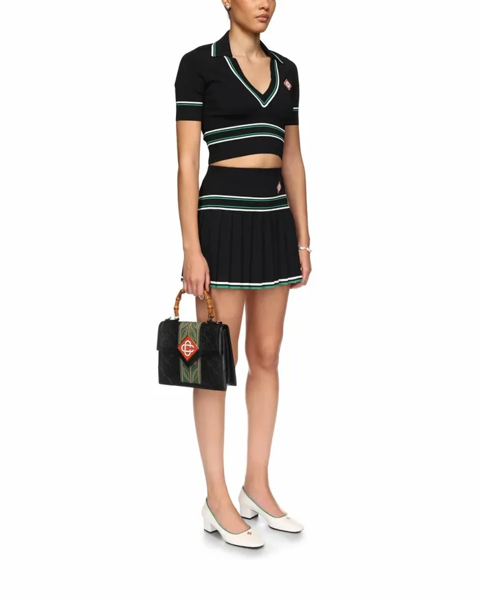 Knitwear Women Casablanca Paris Cropped Knit Polo Shirt