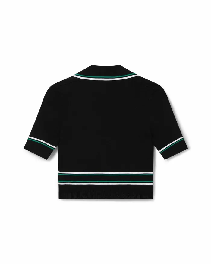 Knitwear Women Casablanca Paris Cropped Knit Polo Shirt