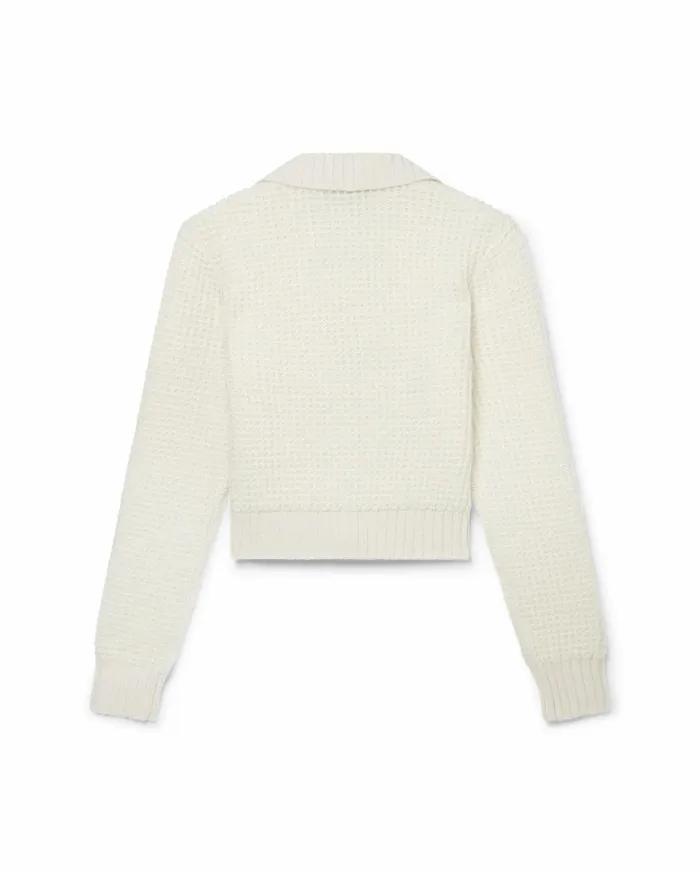 Knitwear Women Casablanca Paris Cropped Waffle Knit Cardigan Knitwear Women Casablanca Paris Cropped Waffle Knit Cardigan
