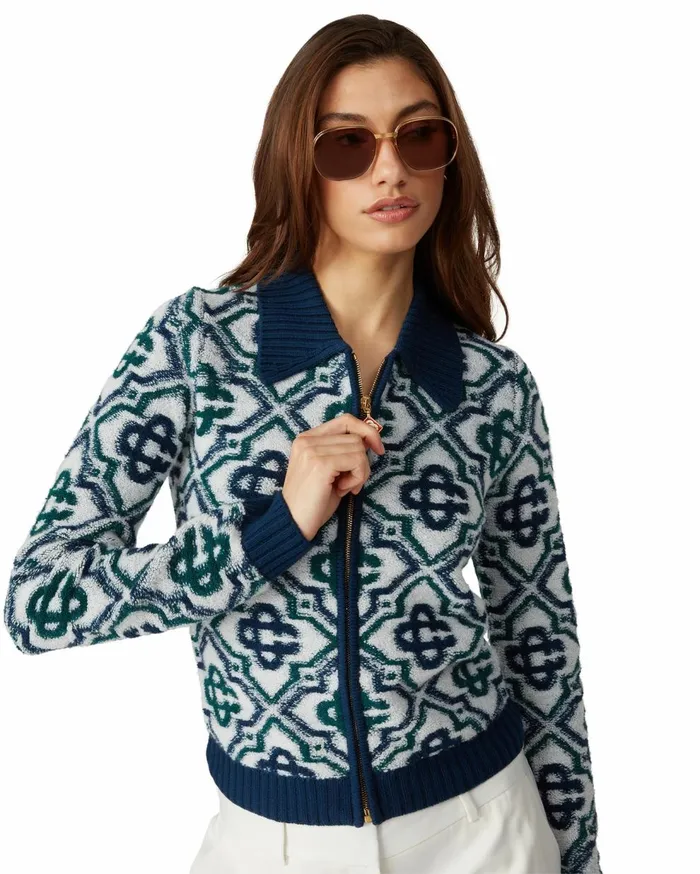 Knitwear Women Casablanca Paris Monogram Knit Zip Jumper