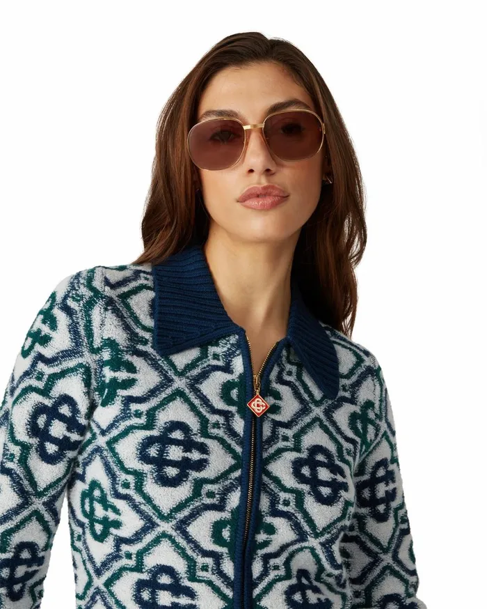Knitwear Women Casablanca Paris Monogram Knit Zip Jumper