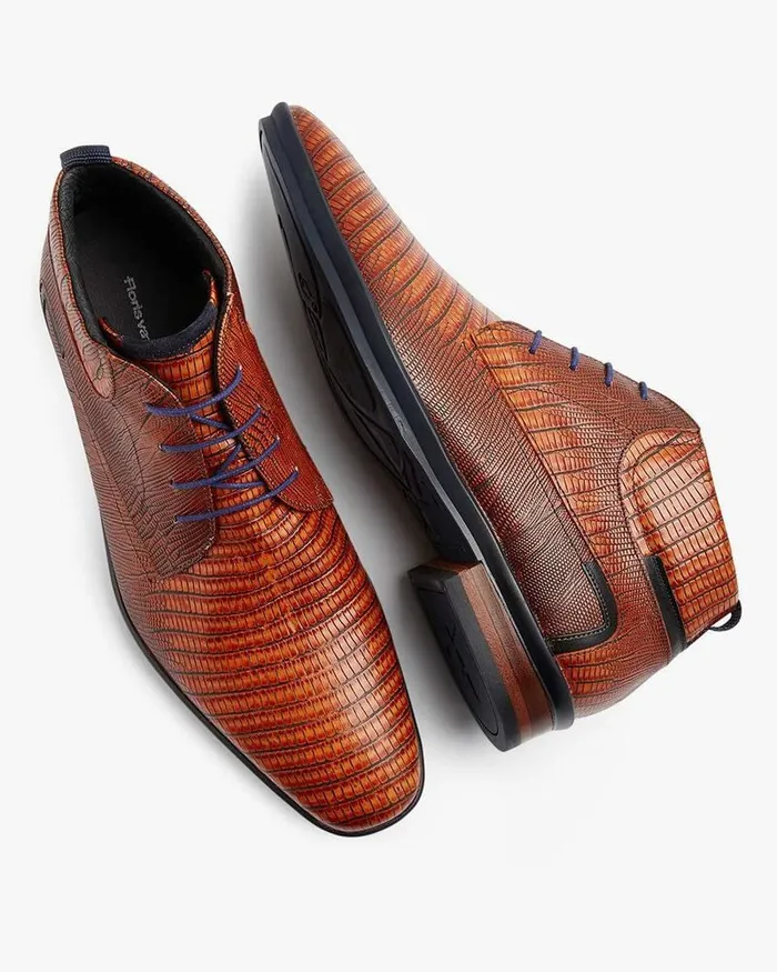 Lace Shoes Men Floris Van Bommel Hakki 0300 Reptile Print