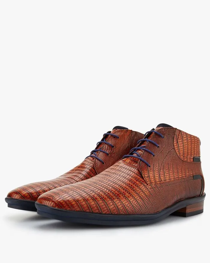 Lace Shoes Men Floris Van Bommel Hakki 0300 Reptile Print