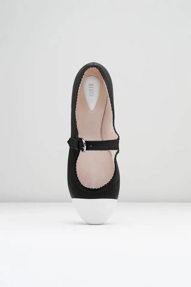 Ladies Cassiopeia Ballet Flats Black White Leather Adult Ballet Flats Bloch