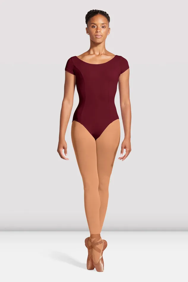 Ladies Mirella Cap Sleeve Princess Seam Leotard Burgundy Adult Basics Bloch