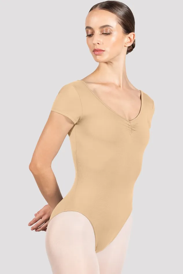 Ladies Penny Cap Sleeve Leotard Sand Adult Basics Bloch