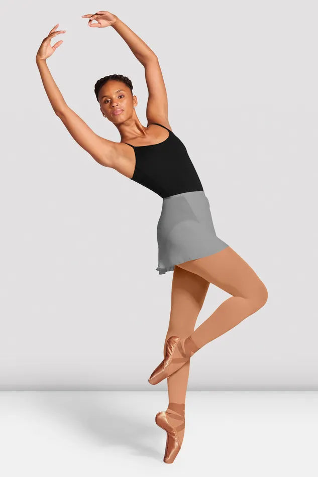 Ladies Vera Wrap Ballet Skirt Grey Basics Bloch Adult