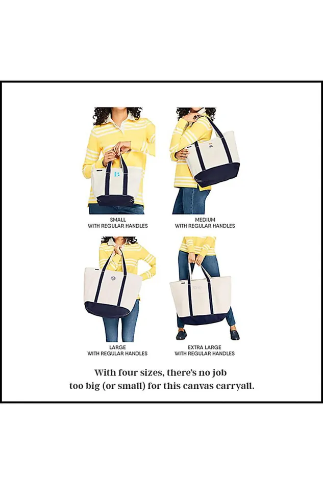 Lands039 End Accessories Men Embroidered Medium Open Top Canvas Tote Bag Blue Botanical Floral Check