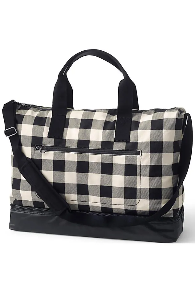 Lands039 End Accessories Men Print Canvas Getaway Duffle Bag Natural