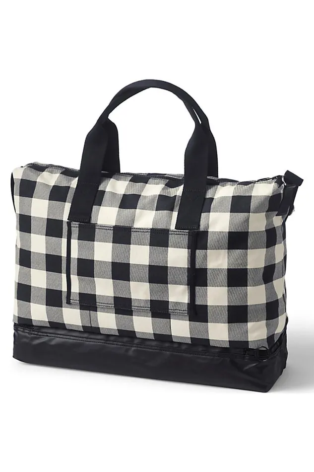Lands039 End Accessories Men Print Canvas Getaway Duffle Bag Natural Lands039 End Accessories Men Print Canvas Getaway Duffle Bag Natural