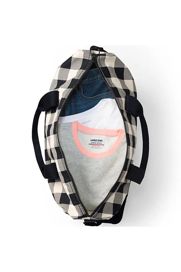 Lands039 End Accessories Men Print Canvas Getaway Duffle Bag Natural Lands039 End Accessories Men Print Canvas Getaway Duffle Bag Natural