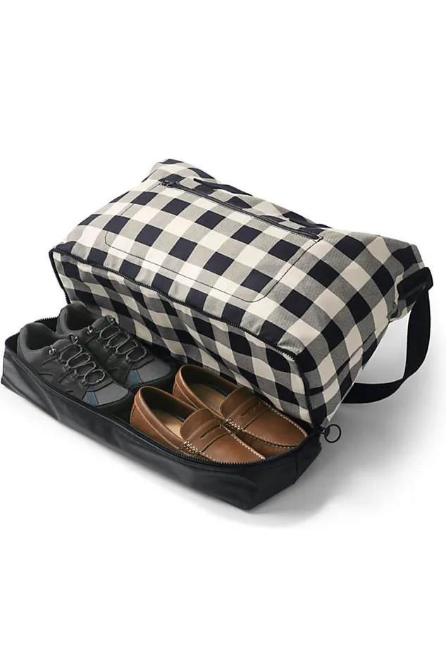 Lands039 End Accessories Men Print Canvas Getaway Duffle Bag Natural Lands039 End Accessories Men Print Canvas Getaway Duffle Bag Natural