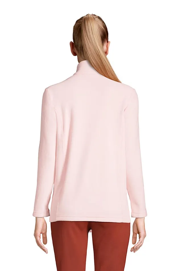 Lands039 End Activewear Women Full Zip Fleece Jacket Soft Tea Rose