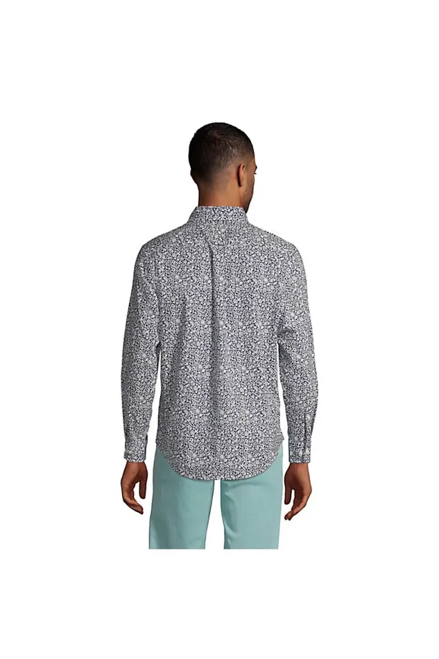 Lands039 End Casual Shirts Men Big And Tall Traditional Fit Essential Lightweight Poplin Shirt Deep Sea Navy Floral Mix Lands039 End Casual Shirts Men Big And Tall Traditional Fit Essential Lightweight Poplin Shirt Deep Sea Navy Floral Mix