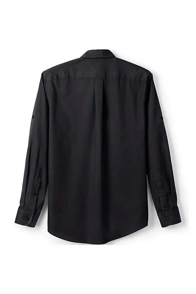 Lands039 End Casual Shirts Men Big Long Sleeve Straight Collar Work Shirt Black Lands039 End Casual Shirts Men Big Long Sleeve Straight Collar Work Shirt Black