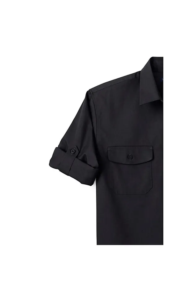 Lands039 End Casual Shirts Men Big Long Sleeve Straight Collar Work Shirt Black Lands039 End Casual Shirts Men Big Long Sleeve Straight Collar Work Shirt Black