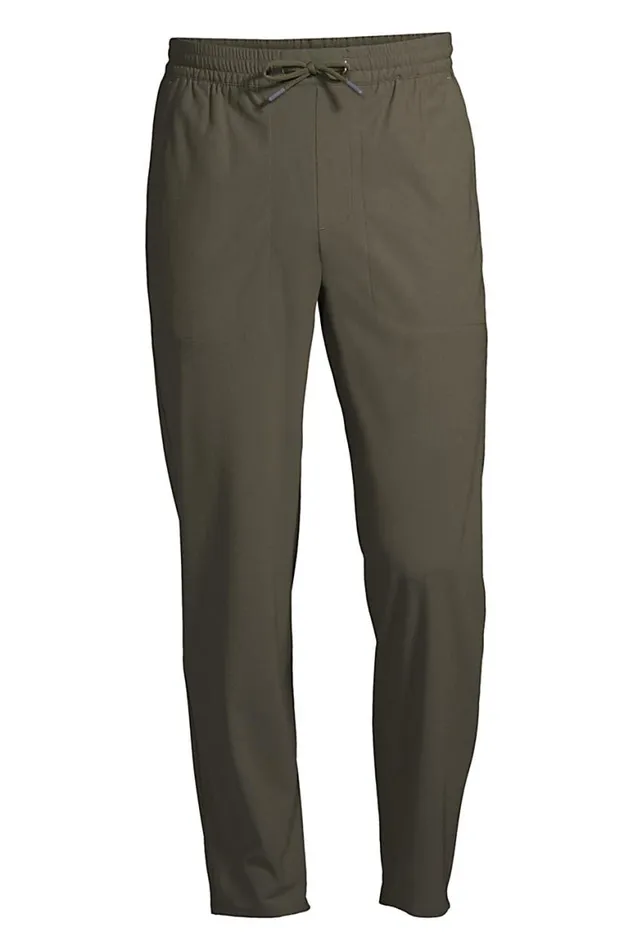 Lands039 End Chinos and Casual Pants Men Slim Fit Knit Performance Jogger Forest Moss